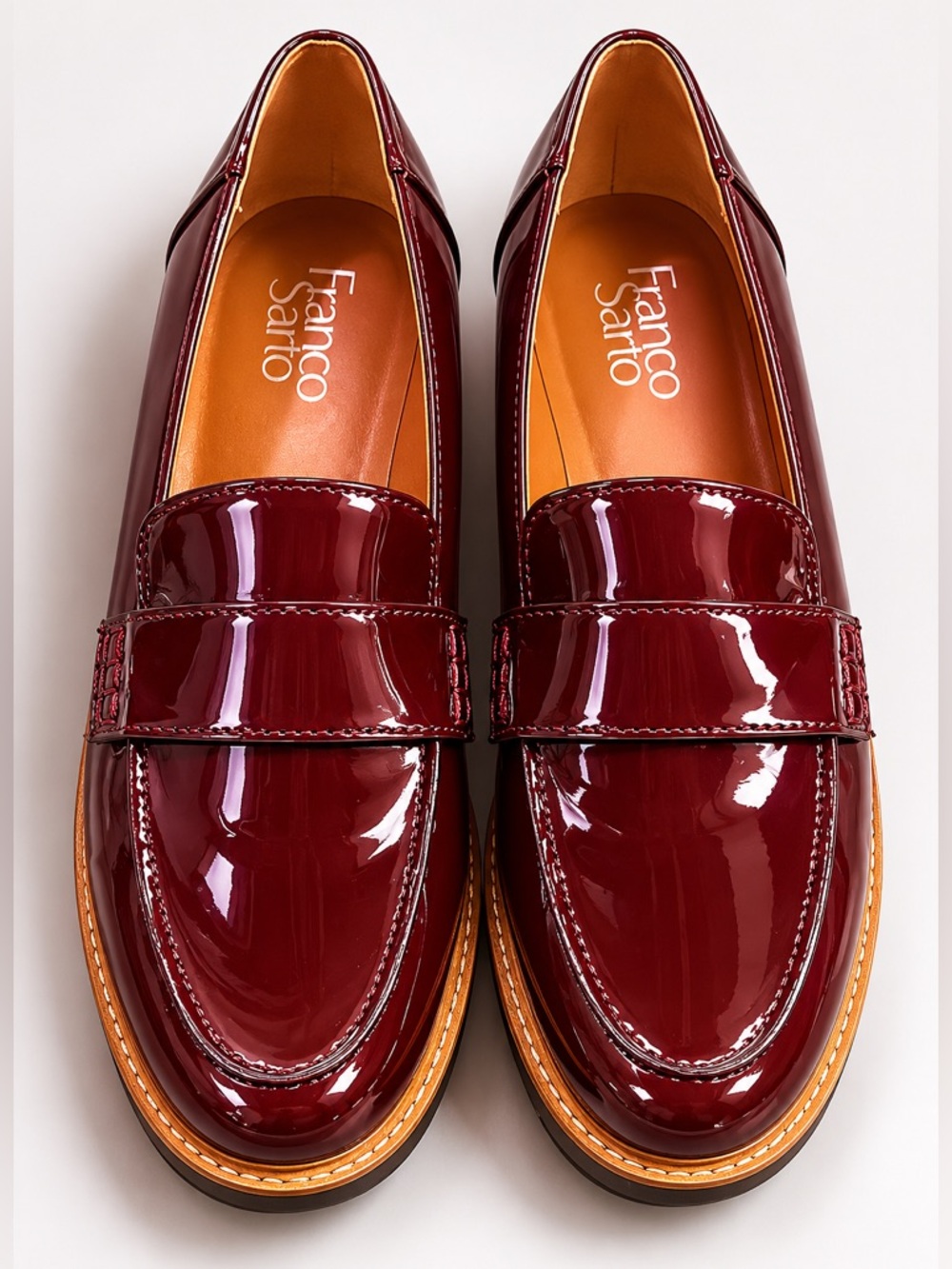 Franco Sarto Women's Burgundy Patent Loafers